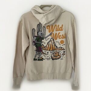 Sk8 Hoodie Call Your Mother Wild West Small S Skeleton Saguaro Cream Sk8 Skater